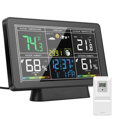 5065 Colorful Digital Display Radio Control Indoor Outdoor Temperature Humidity Forecast Wireless Weather Station