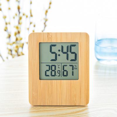 KH-CL188 Bamboo Thermometer&Hygrometer Clock