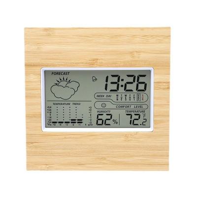 KH-CL167 Bamboo Weather Station Clock