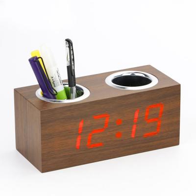 KH-WC011 Pen Holder Wooden Clock 