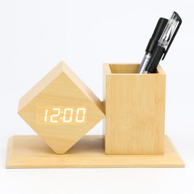 KH-WC010 Pen Holder Wooden Clock